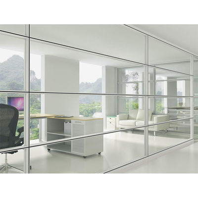 Dobra cena. Modern Glass Partition Wall with Stainless Steel 304# Accessories 100mm Thickness and 4500mm Height for Office Spaces w Internecie