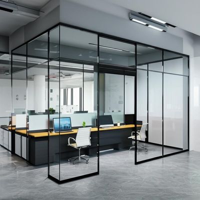 Dobra cena. Single Glazed Aluminium Frame Glass Partition Wall with 30-42dB Sound Insulation and Customizable Design for Sturdy Durable Office Use w Internecie