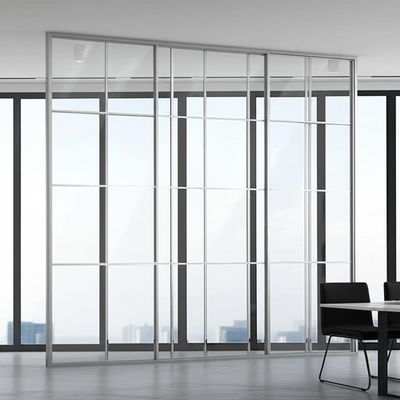 jakość Office Glass Partition Wall with 108mm/90mm Thickness Up to 3000mm Height and 1200mm Grid Width for Aluminum Frame fabryka